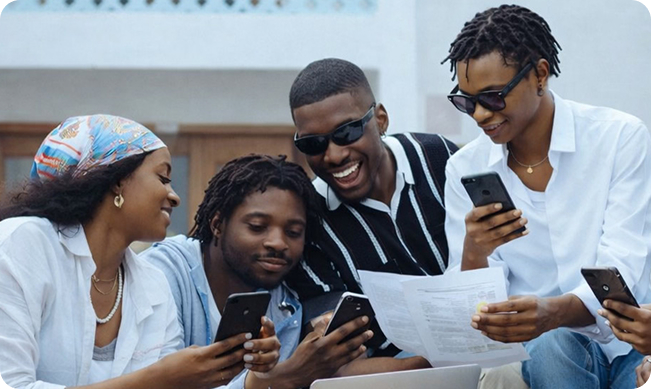 People using mobile financial services